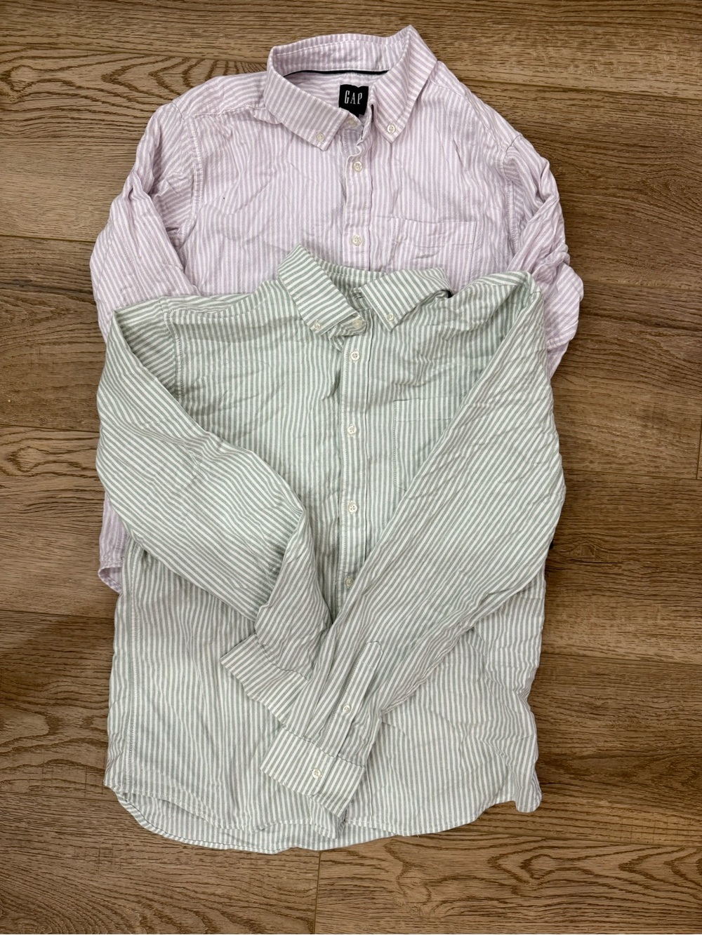 GAP Men's Striped Button-Down Shirts - Pink & Light Green